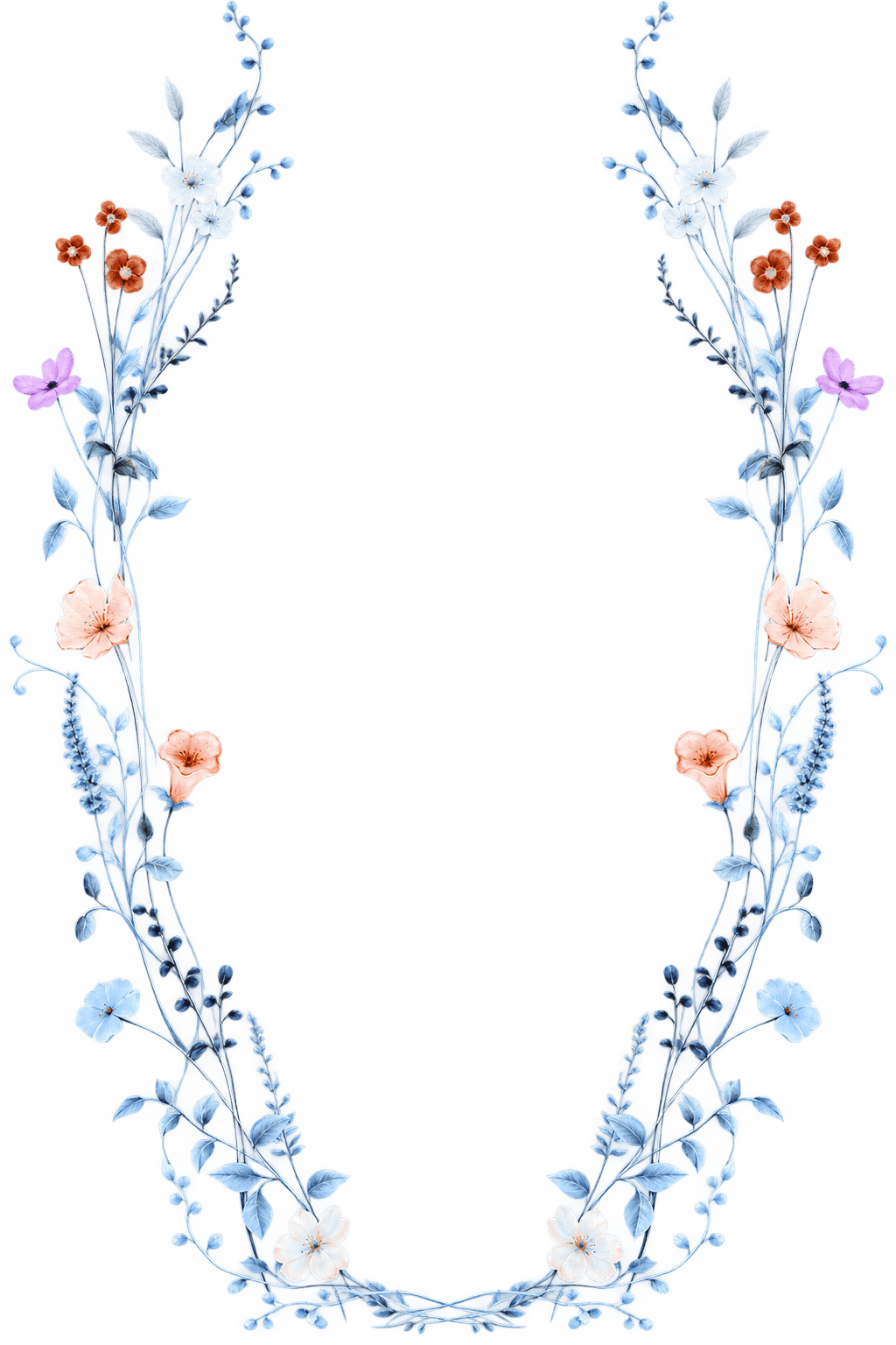 Ornate Floral Oval Frame